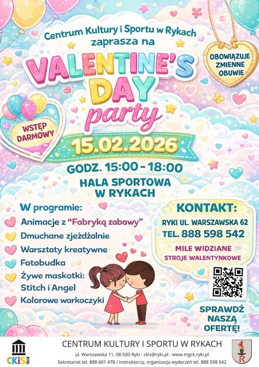 Plakat Valentine’s Day Party w Rykach
