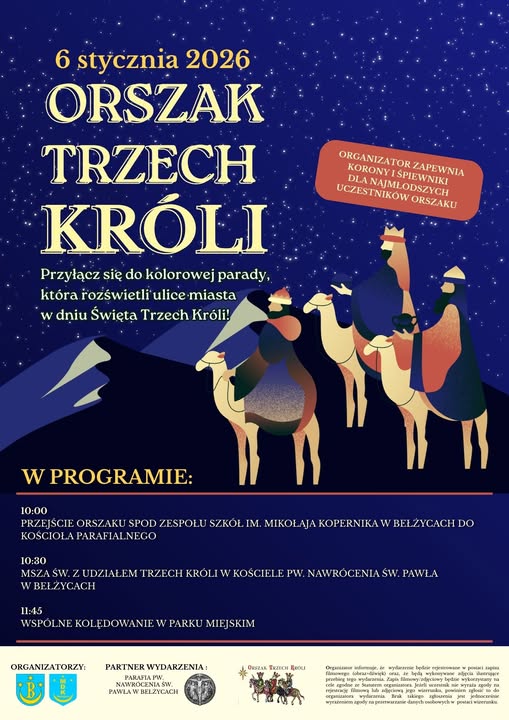 Plakat Orszak Trzech Króli 2026 w Bełżycach