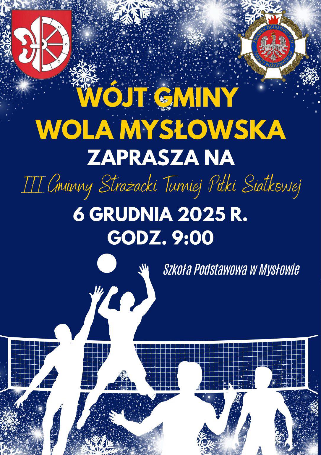 Plakat III Gminny Strażacki Turniej Piłki Siatkowej w Mysłowie