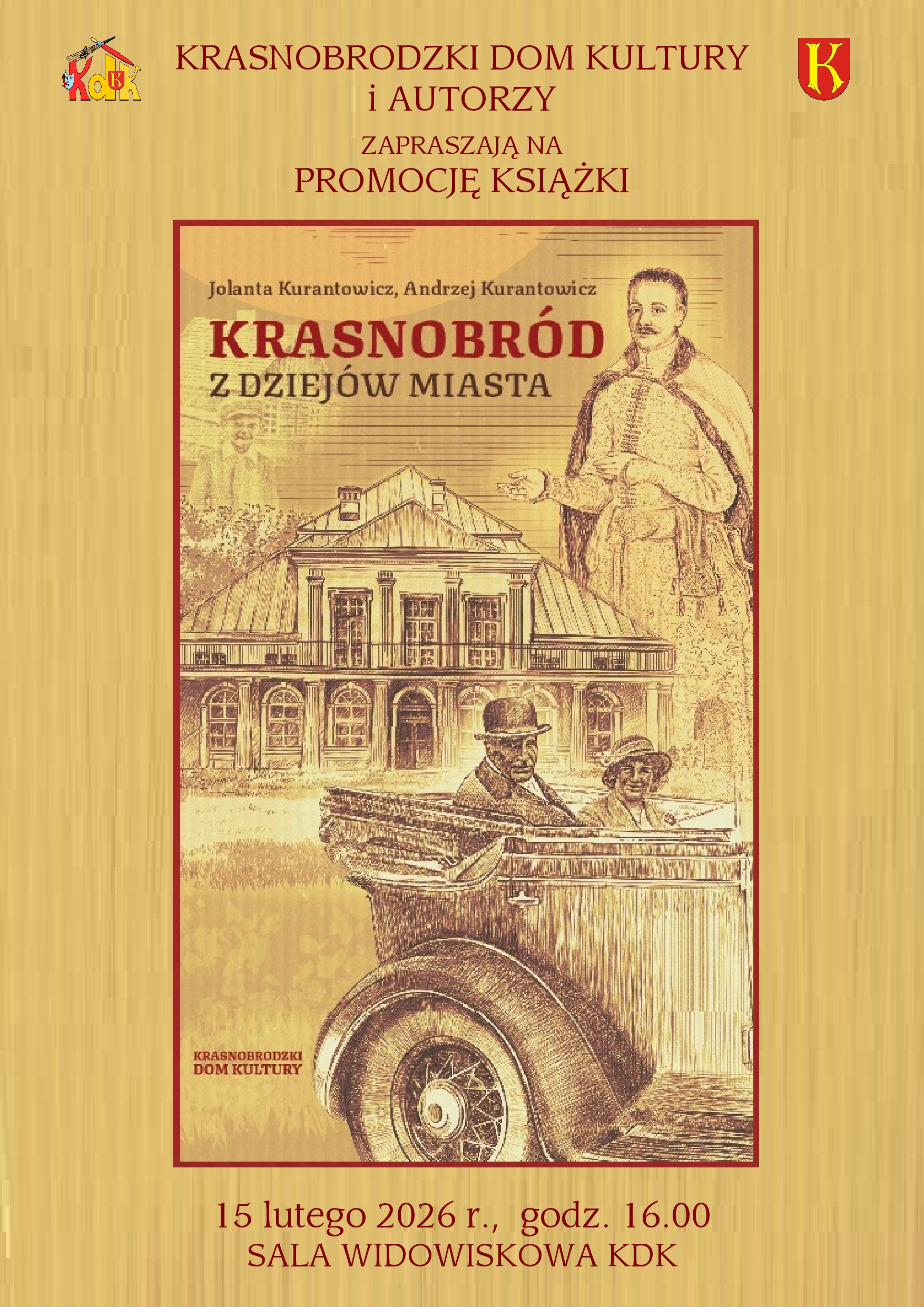 Plakat Promocja książki "Krasnobród. Z dziejów miasta"