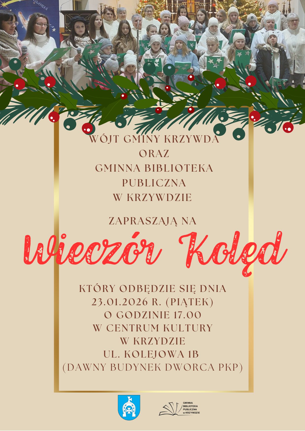 Plakat Wieczór Kolęd w Krzywdzie