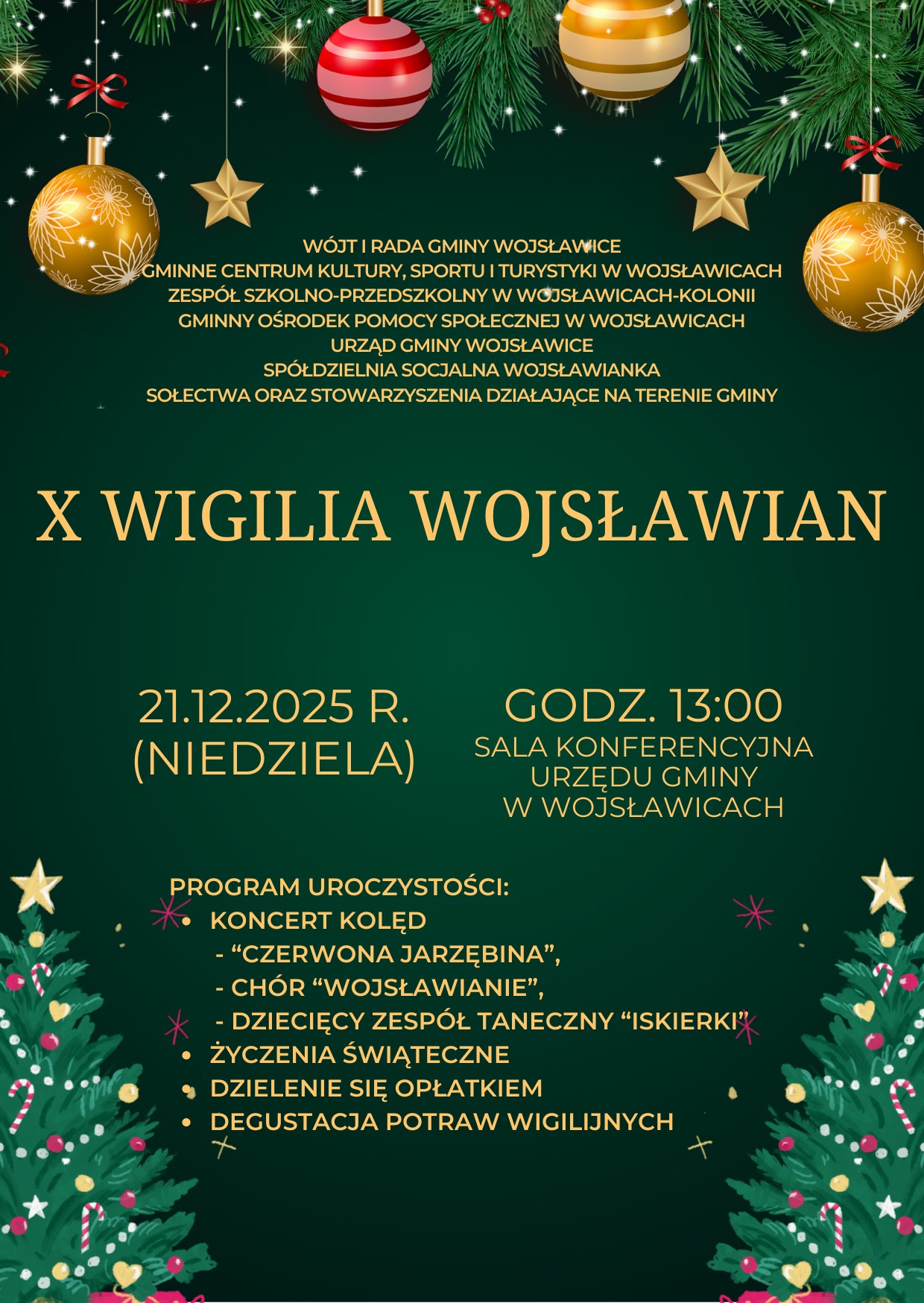 Plakat X Wigilia Wojsławian