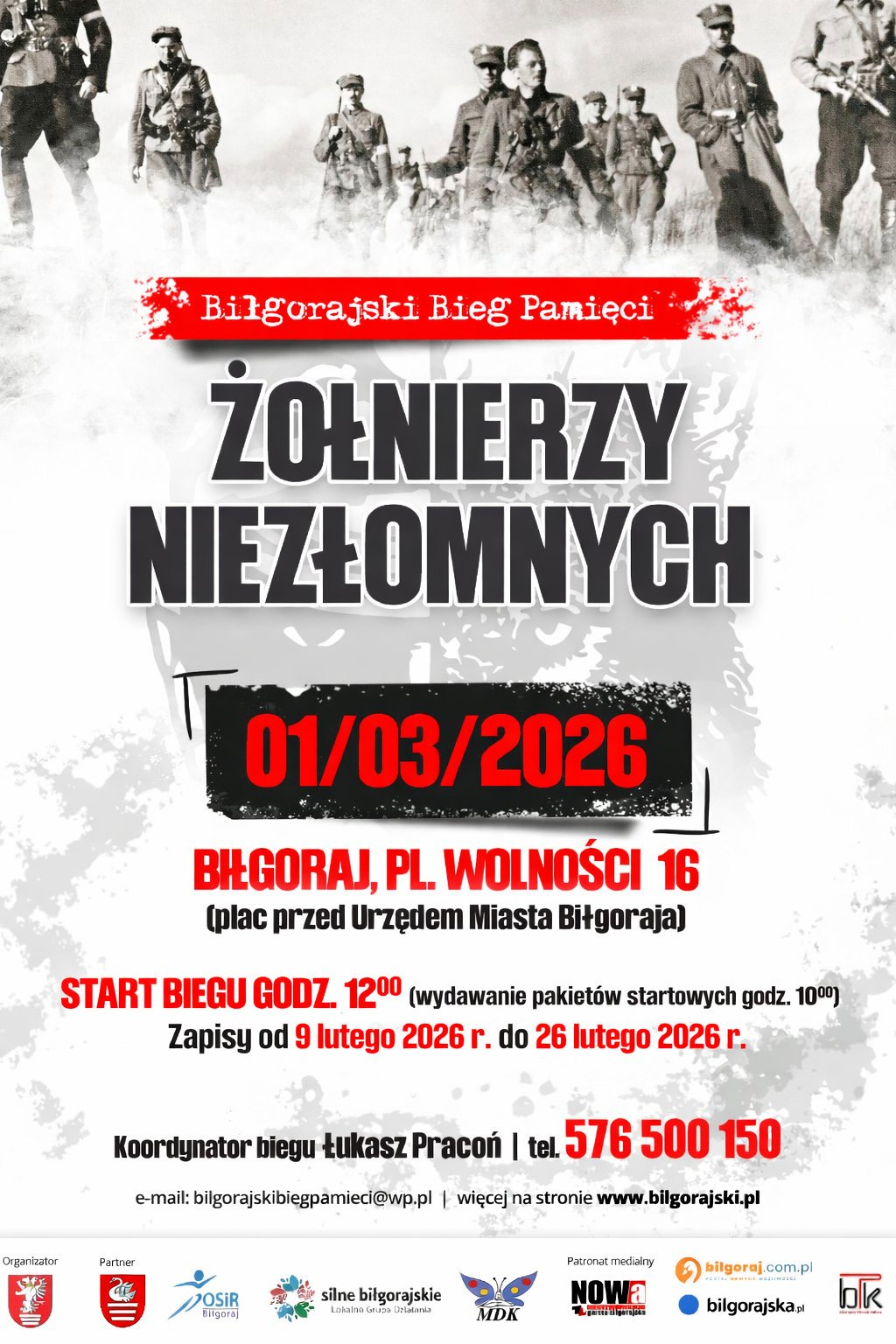 Plakat Biłgorajski Bieg Pamięci Żołnierzy Niezłomnych