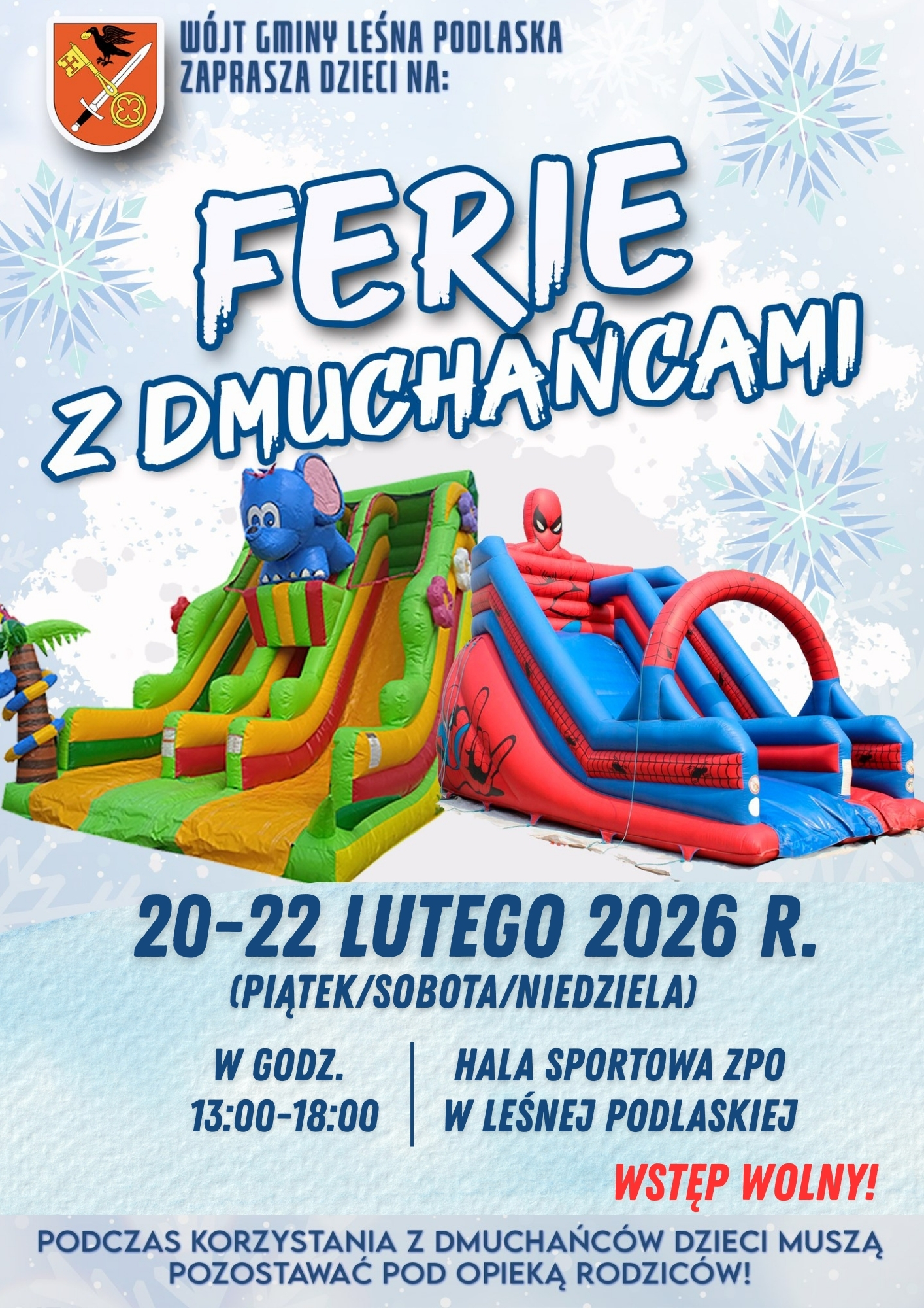 Plakat Ferrie z dmuchańcami w Leśnej Podlaskiej