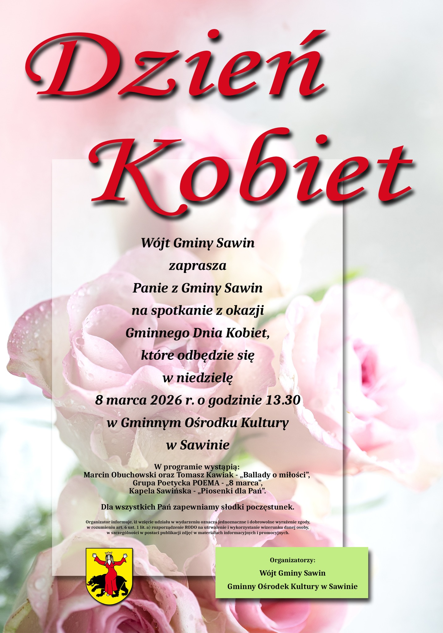 Plakat Gminny Dzień Kobiet w Sawinie