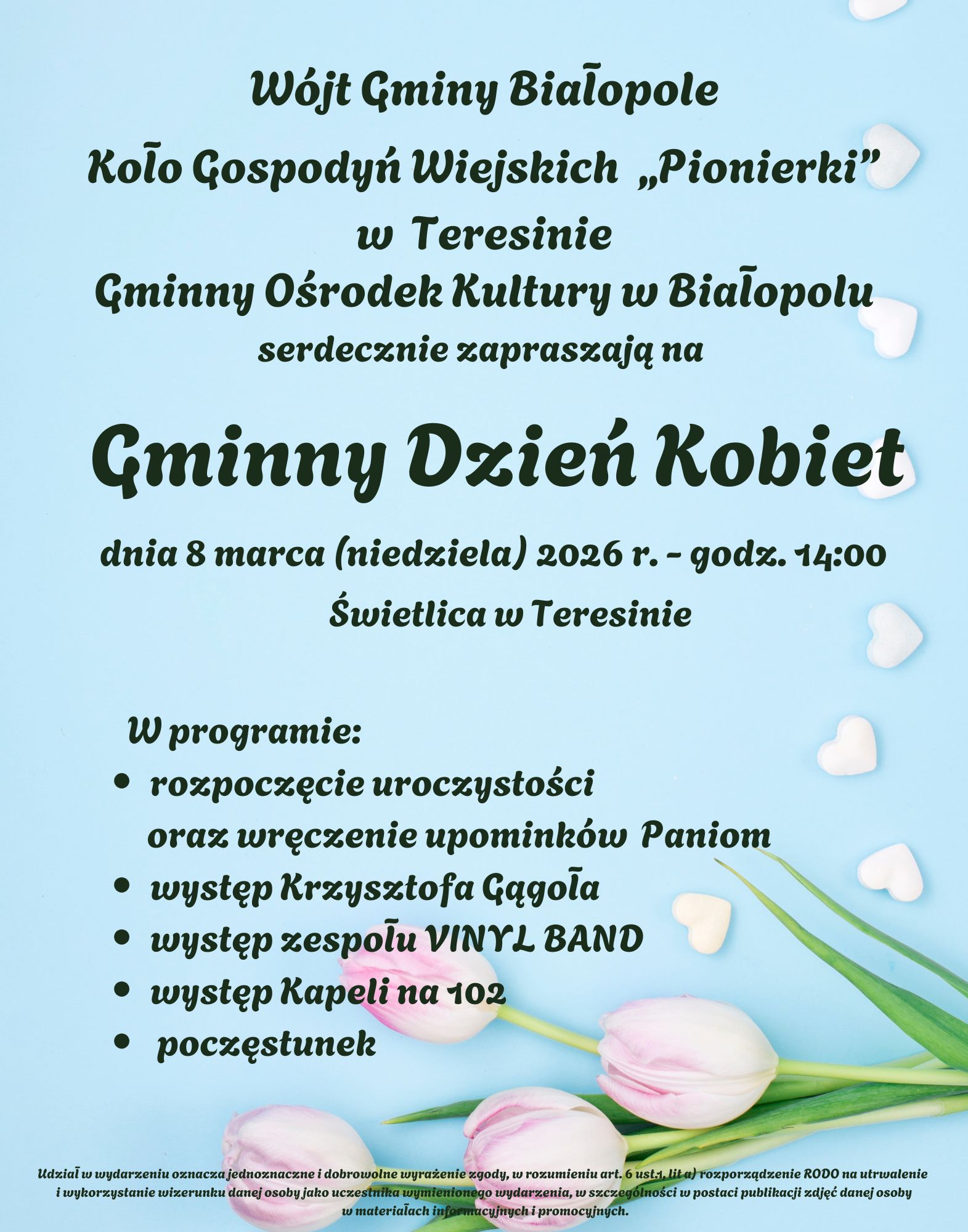 Plakat Gminny Dzień Kobiet w Białopolu