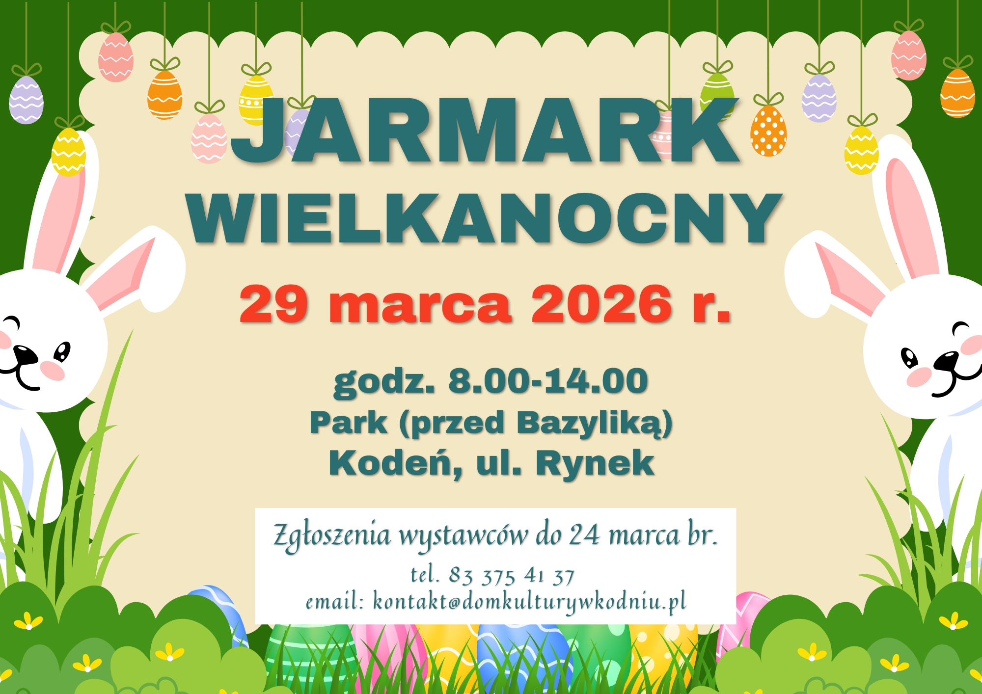 Plakat Jarmark Wielkanocny 2026 w Kodniu