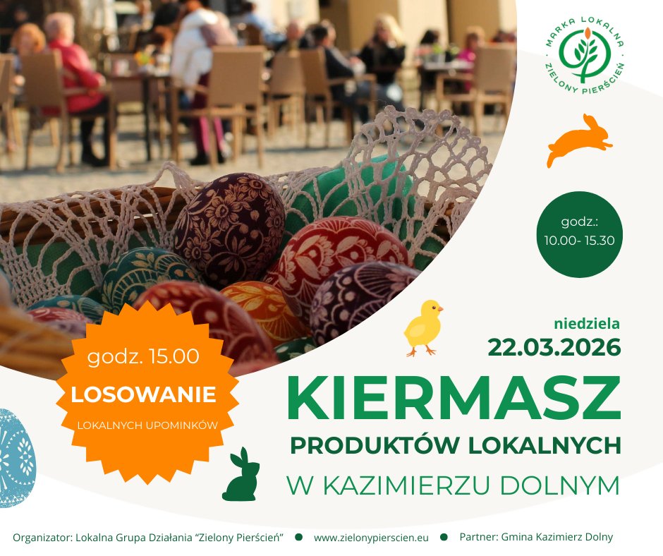Plakat Wielkanocny Kiermasz Produktów Lokalnych w Kazimierzu Dolnym