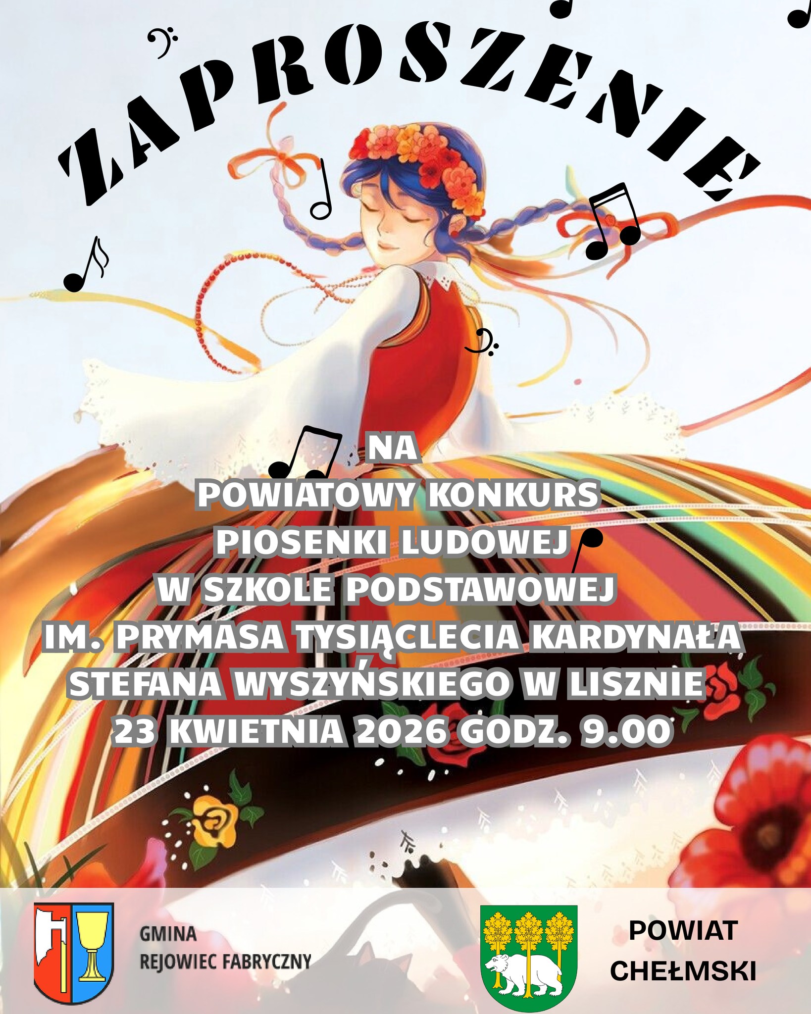 Plakat Powiatowy Konkurs Piosenki Ludowej