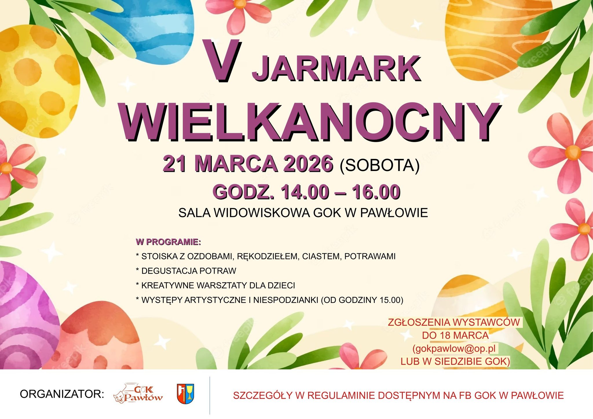 Plakat V Jarmark Wielkanocny w Pawłowie