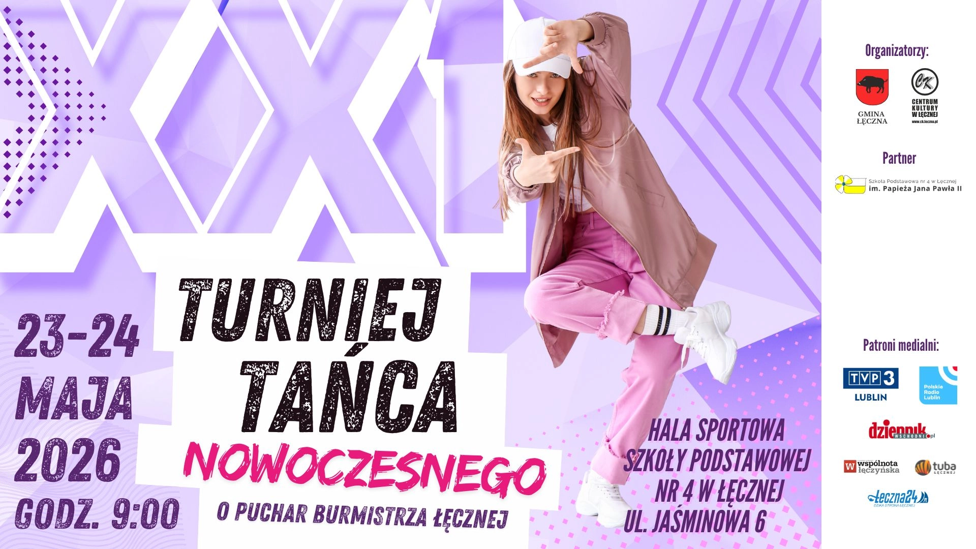 Plakat XXI Turniej Tańca Nowoczesnego o Puchar Burmistrza Łęcznej