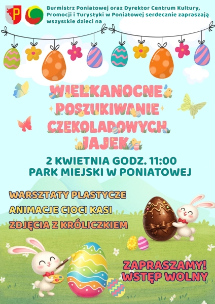 Plakat Wielkanocne Poszukiwanie Czekoladowych Jajek w Poniatowej