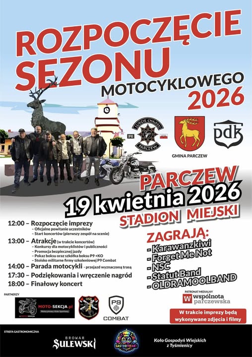 Plakat Rozpoczęcie Sezonu Motocyklowego w Parczewie