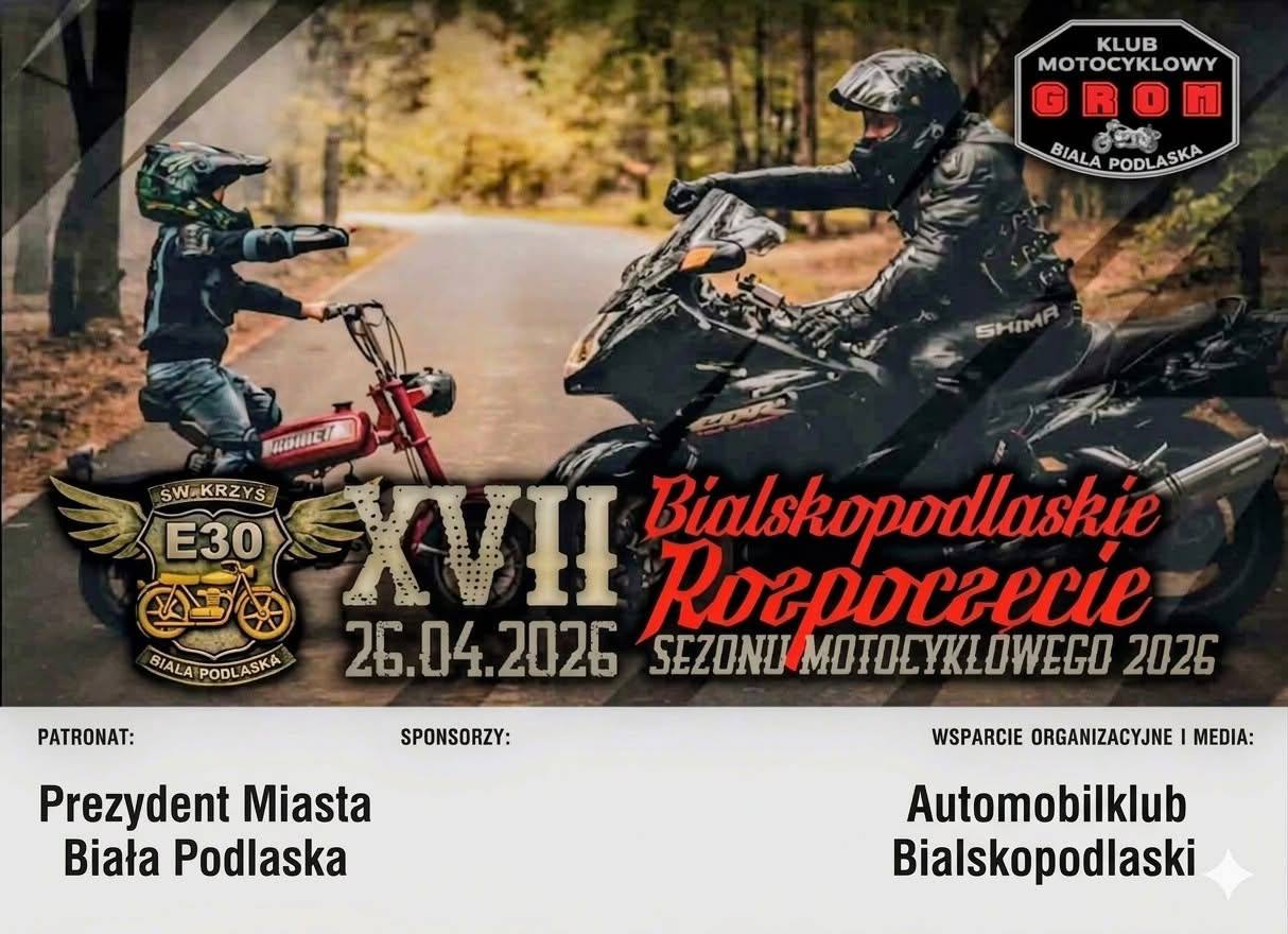 Plakat Bialskopodlaskie Rozpoczęcie Sezonu Motocyklowego