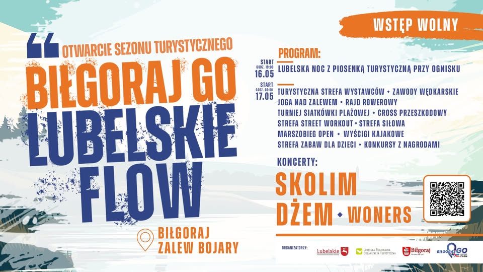 Plakat Otwarcie sezonu turystycznego - Biłgoraj Go Lubelskie Flow