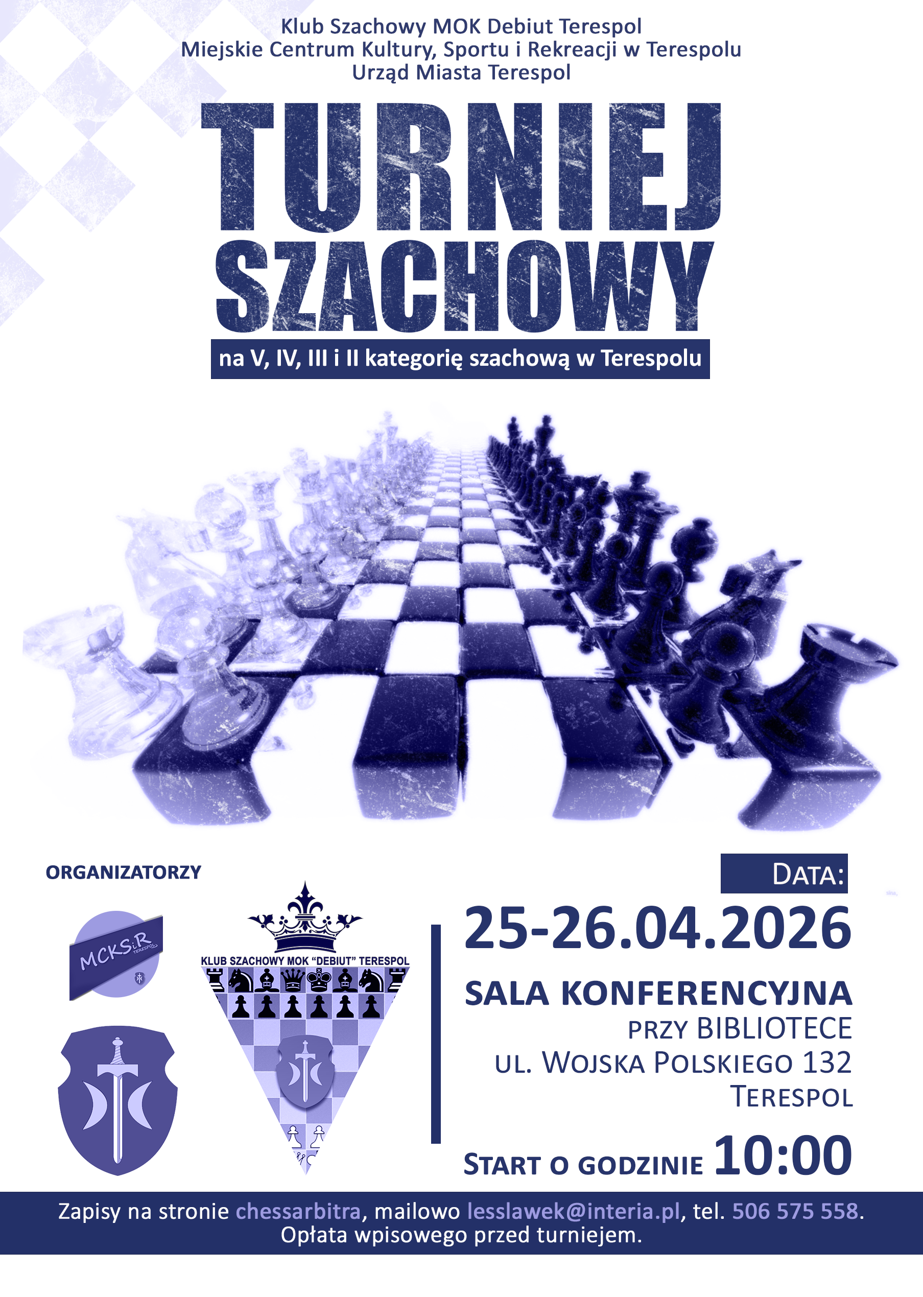Plakat Turniej Szachowy w Terespolu