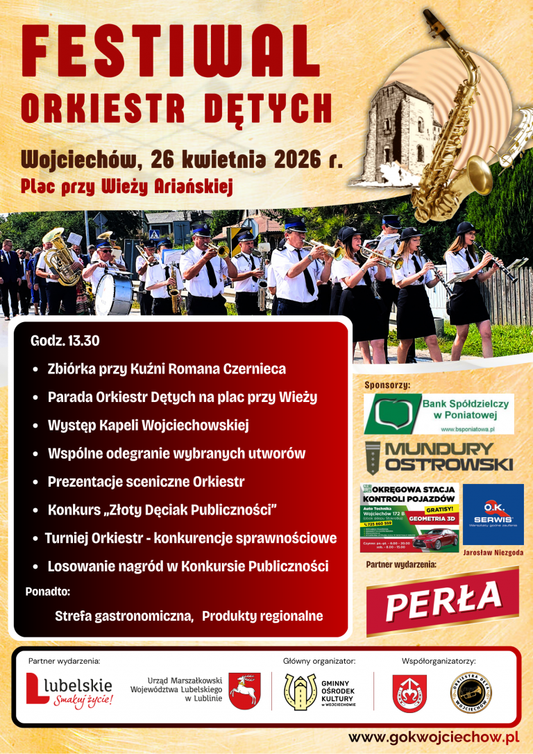 Plakat Festiwal Orkiestr Dętych w Wojciechowie