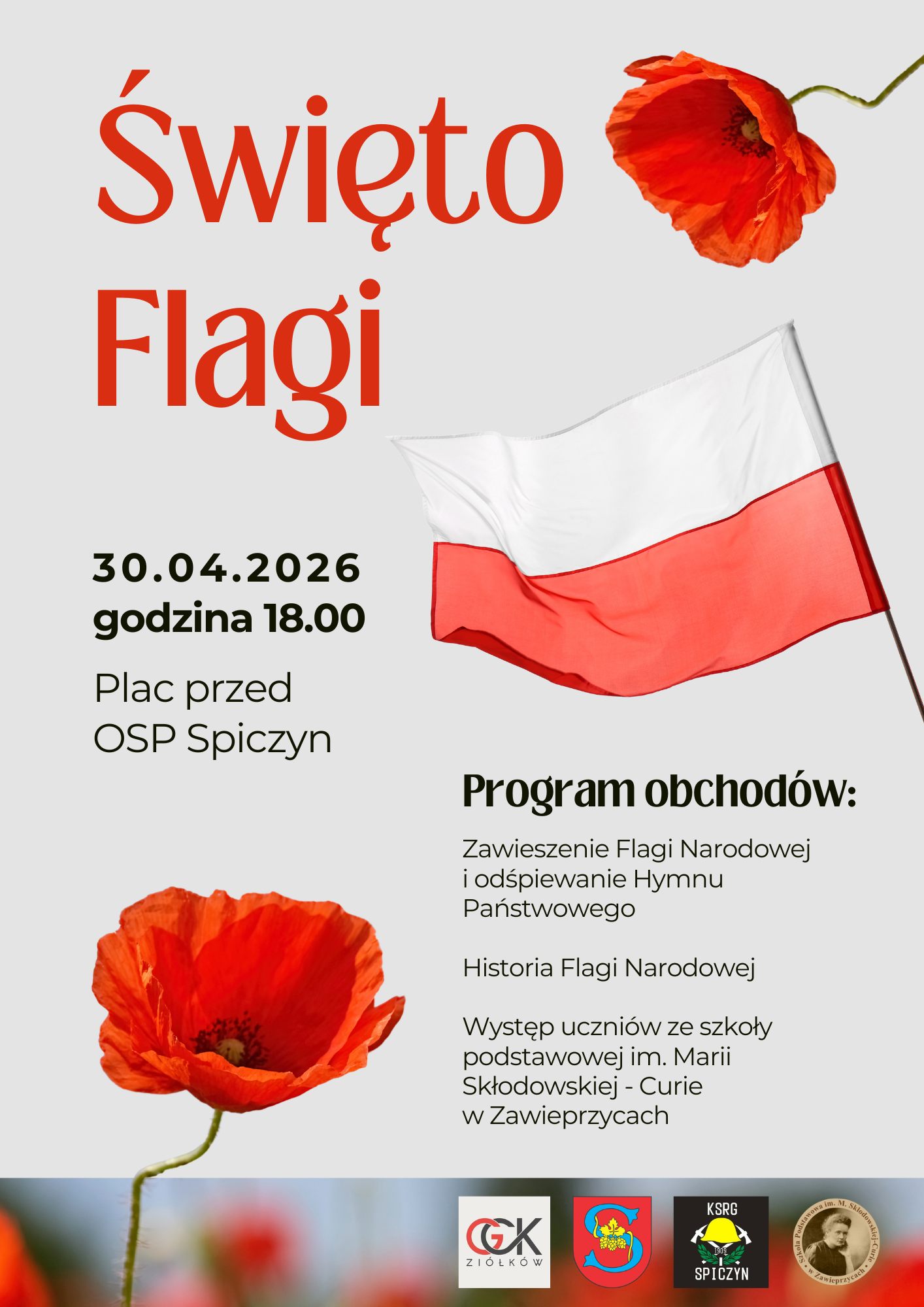Plakat Obchody Święta Flagi w Spiczynie