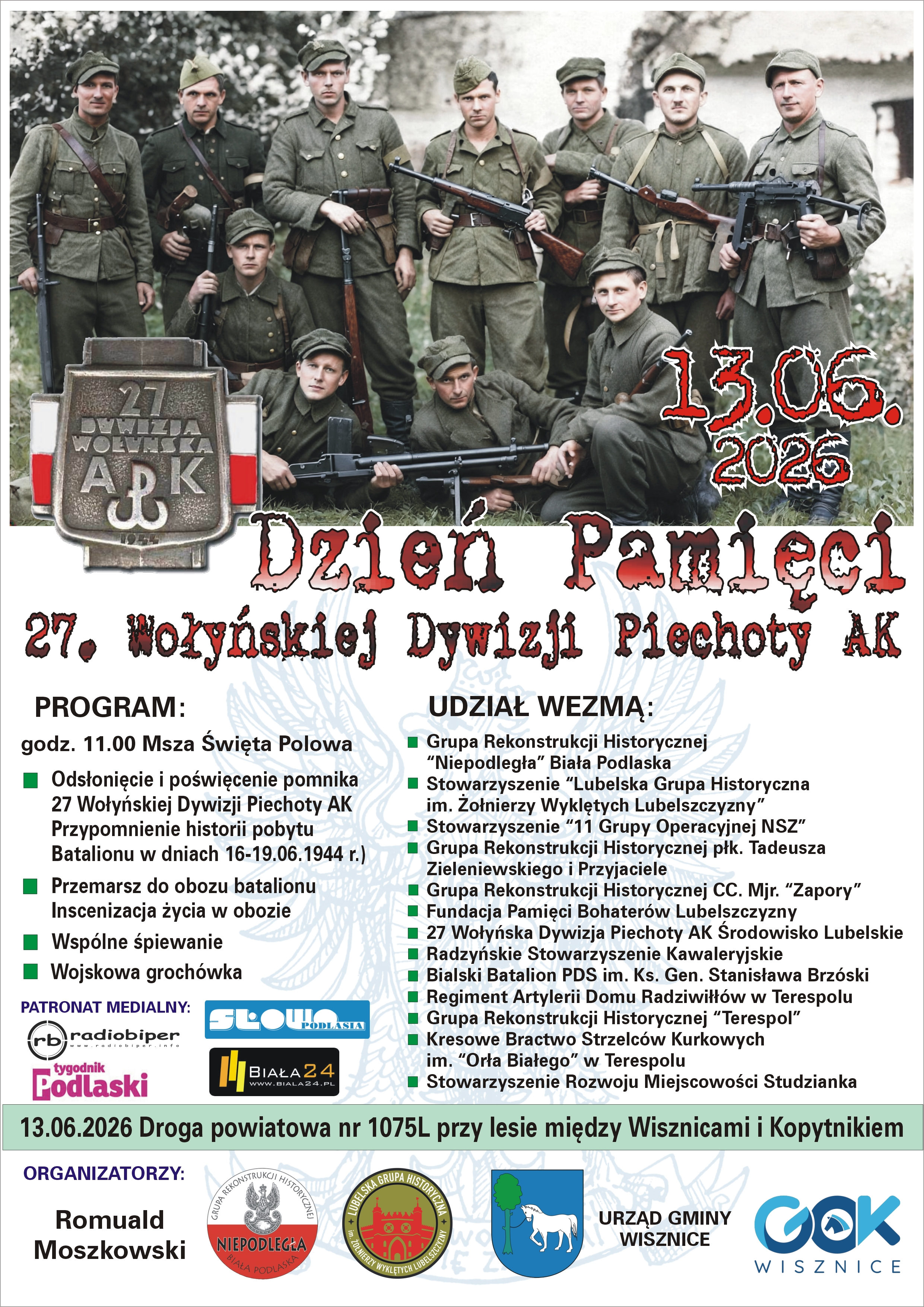 Plakat Dzień Pamięci 27. Wołyńskiej Dywizji Piechoty Armii Krajowej