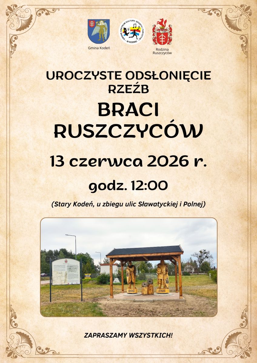 Plakat Odsłonięcie rzeźb Braci Ruszczyców
