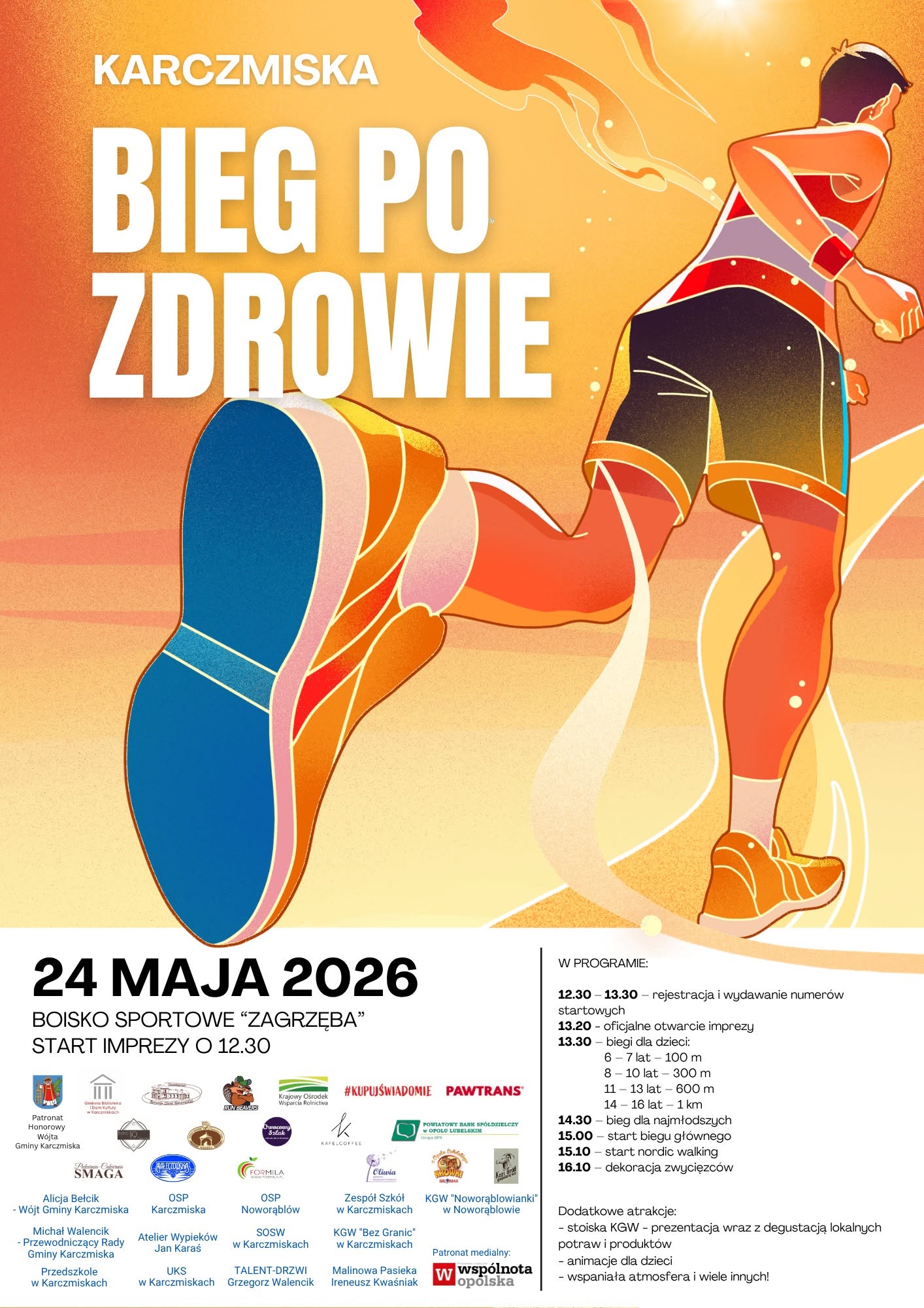 Plakat „Bieg po Zdrowie” w Karczmiskach