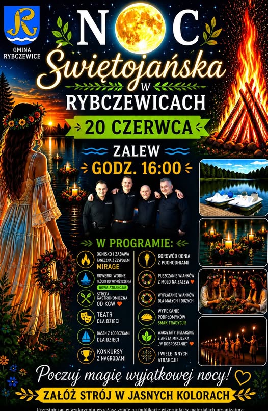 Plakat Noc Świętojańska w Rybczewicach