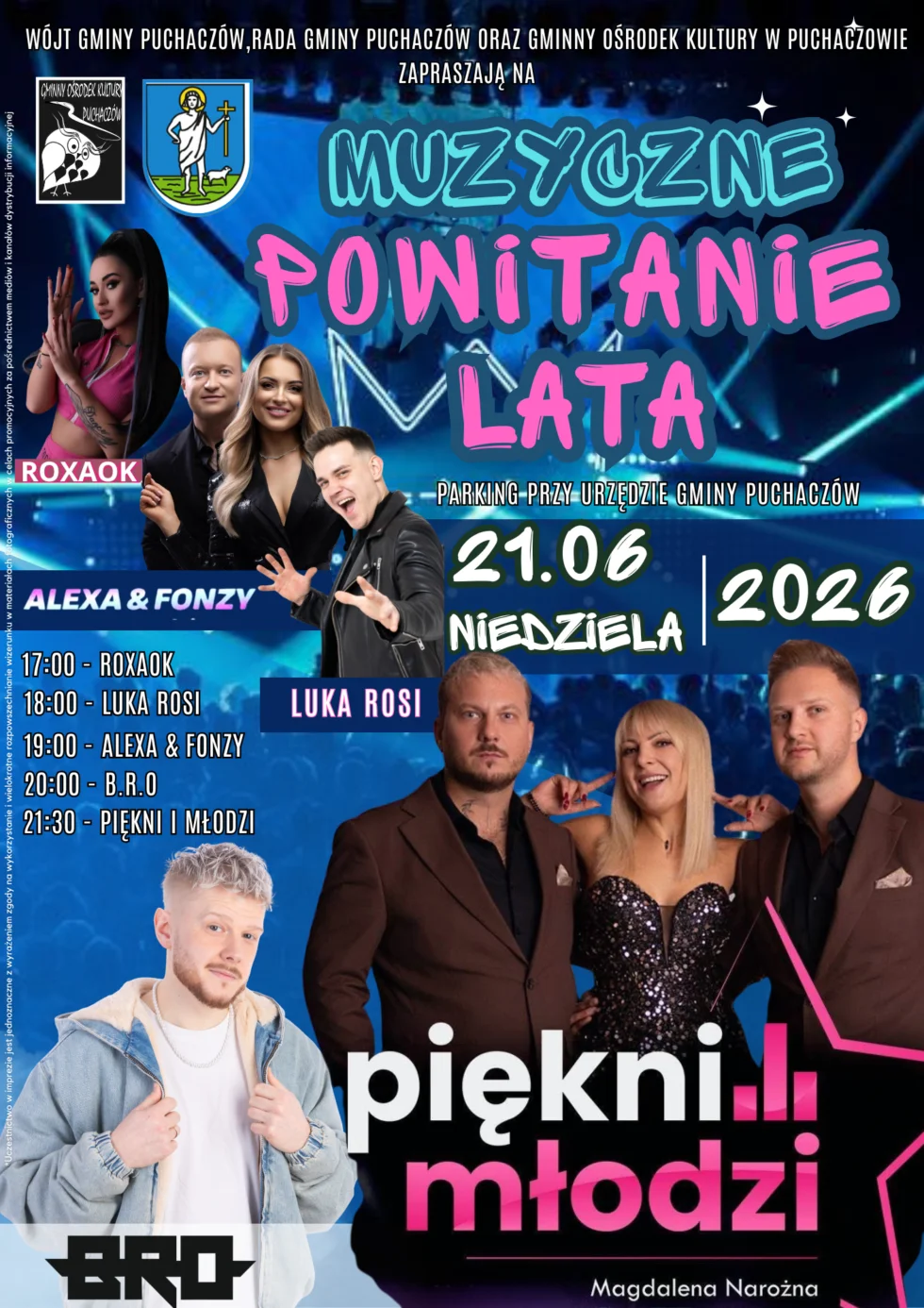 Plakat „Muzyczne Powitanie Lata” w Puchaczowie