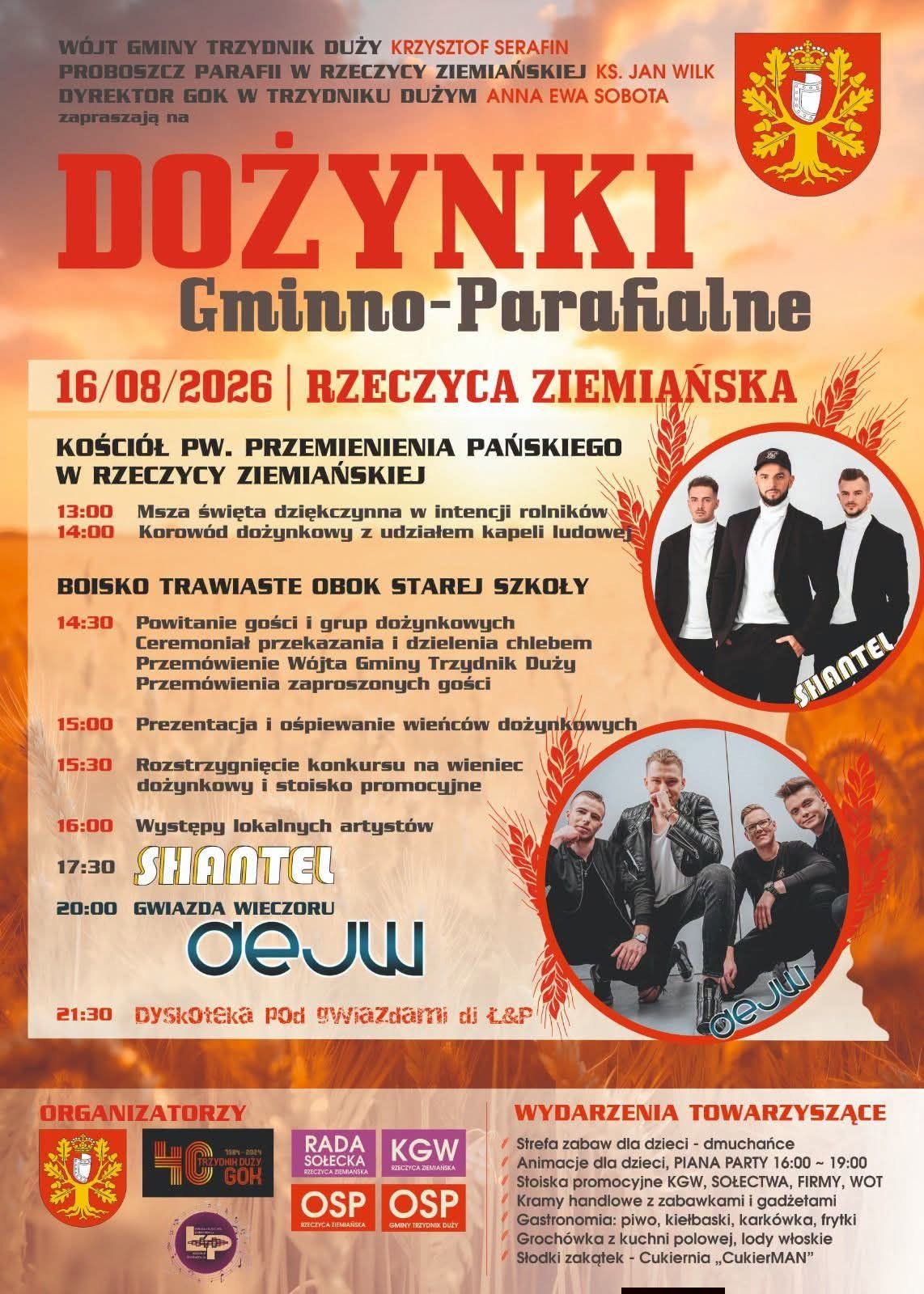 Plakat Dożynki Gminno-Parafialne w Trzydniku Dużym