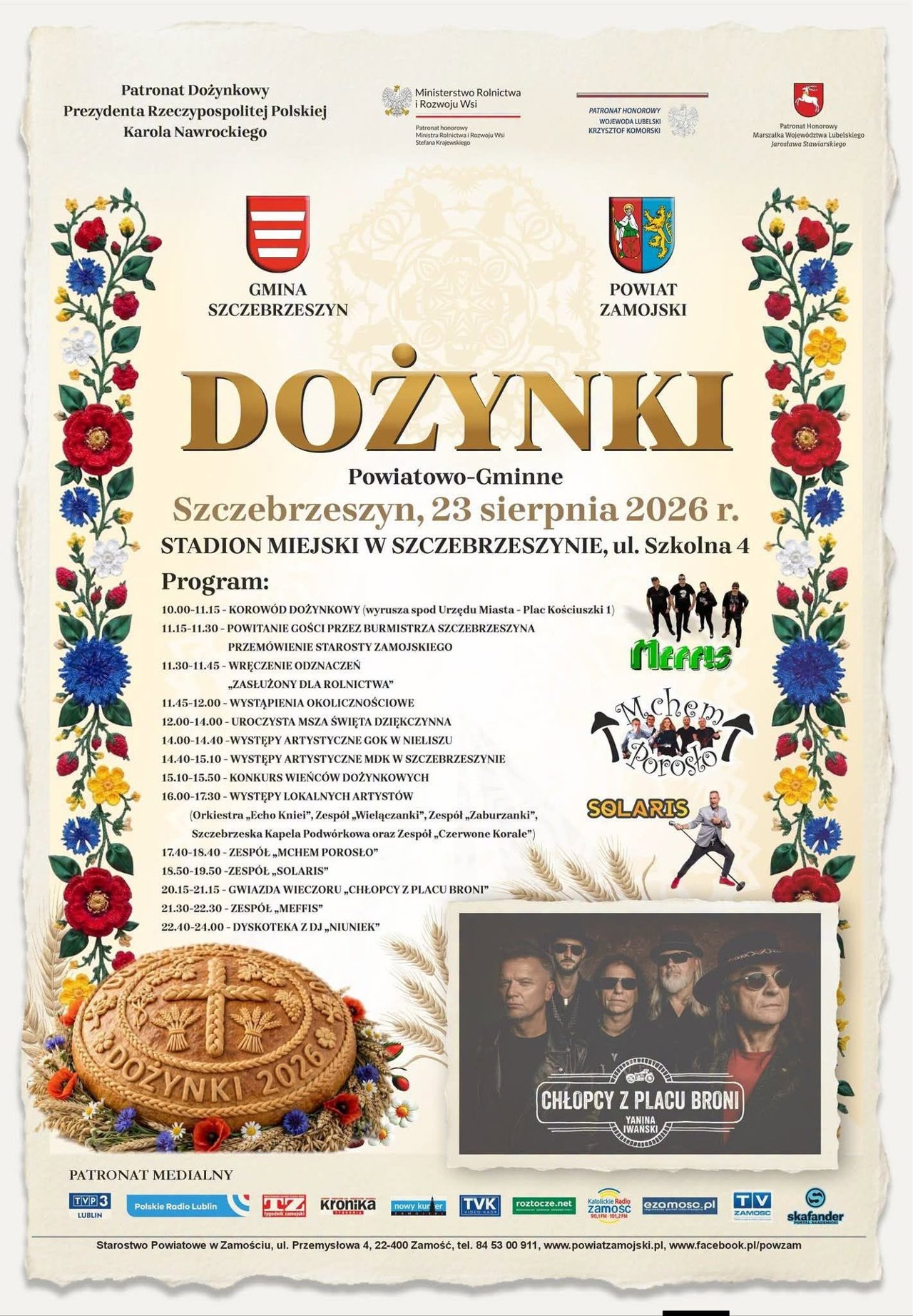 Plakat Dożynki Powiatowo-Gminne w Szczebrzeszynie