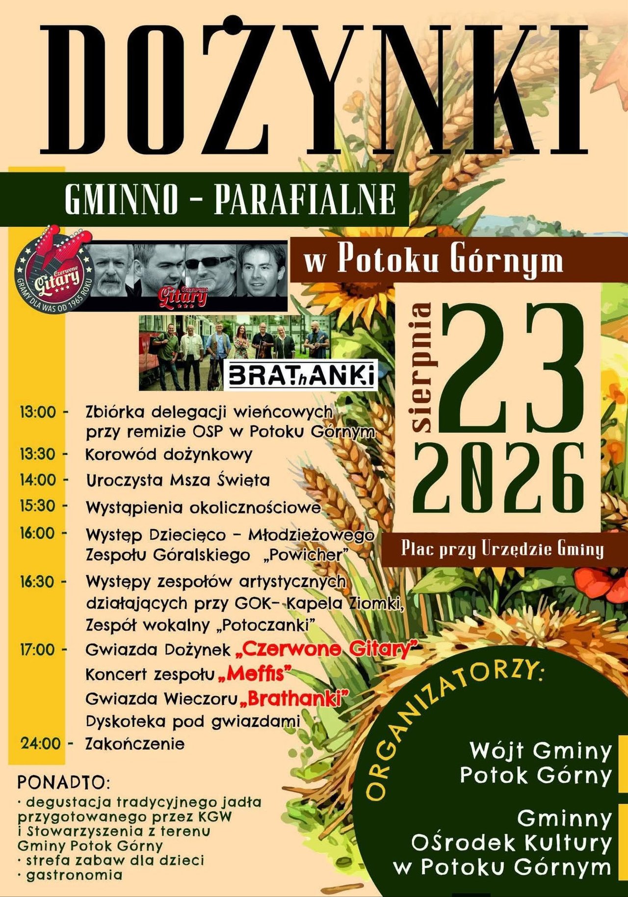 Plakat Dożynki Gminno-Parafialne w Potoku Górnym