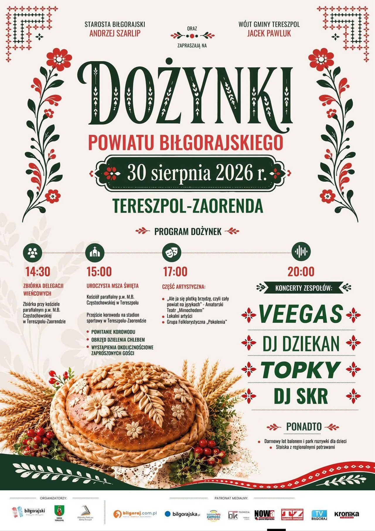Plakat Dożynki Powiatu Biłgorajskiego