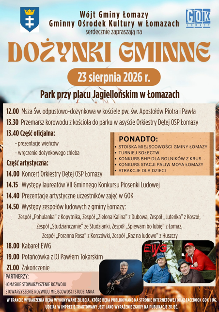 Plakat Dożynki Gminne w Łomazach