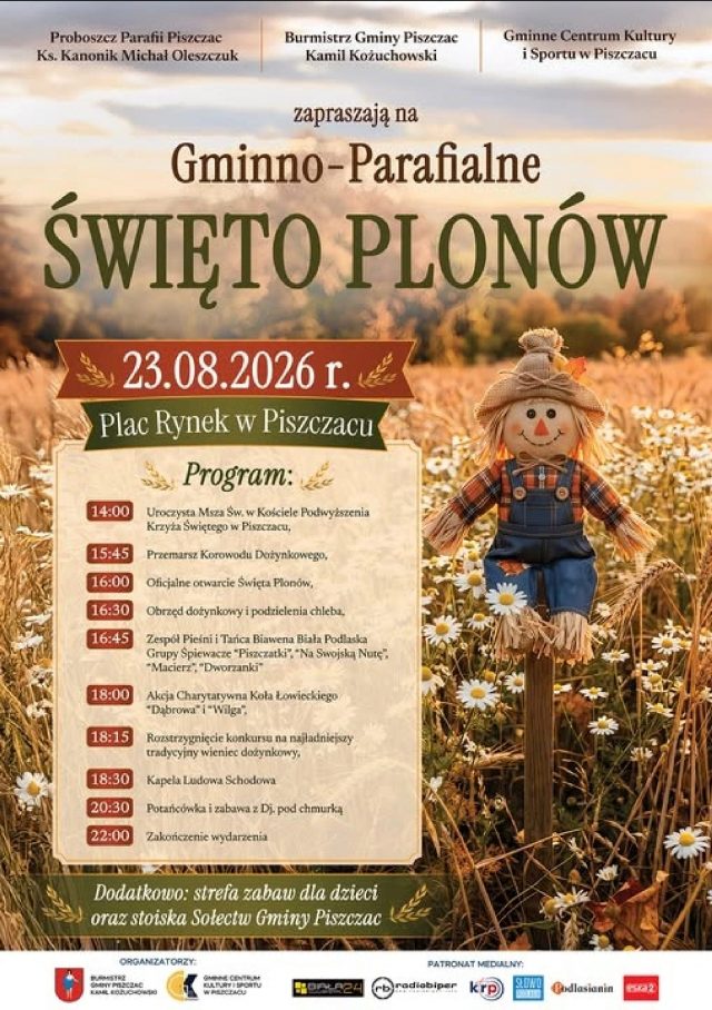 Plakat Gminno-Parafialne Święto Plonów w Piszczacu