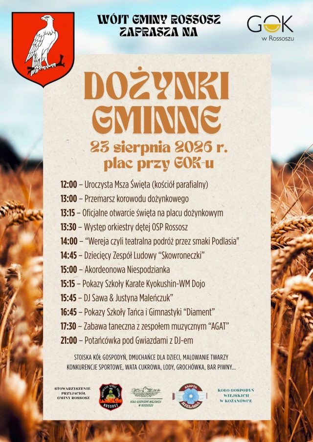 Plakat Dozynki Gminne w Rossoszu