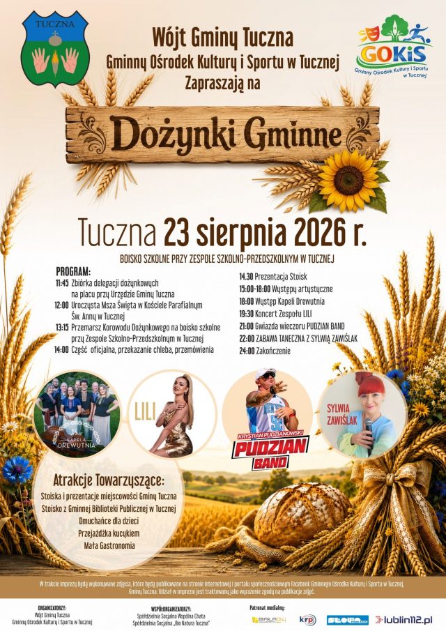 Plakat Dozynki Gminne w Tucznej