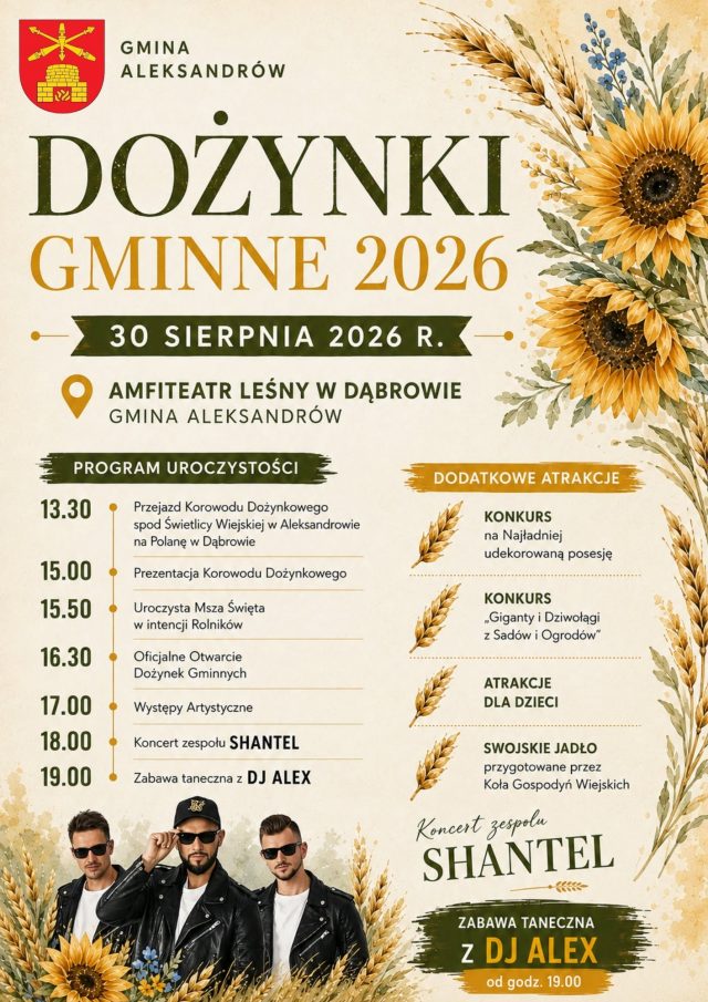Plakat Dożynki Gminy Aleksandrów