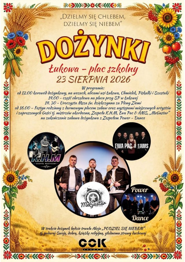 Plakat Dożynki Gminy Łukowej