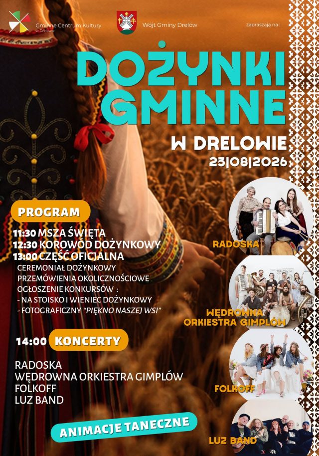 Plakat Dożynki Gminne w Drelowie