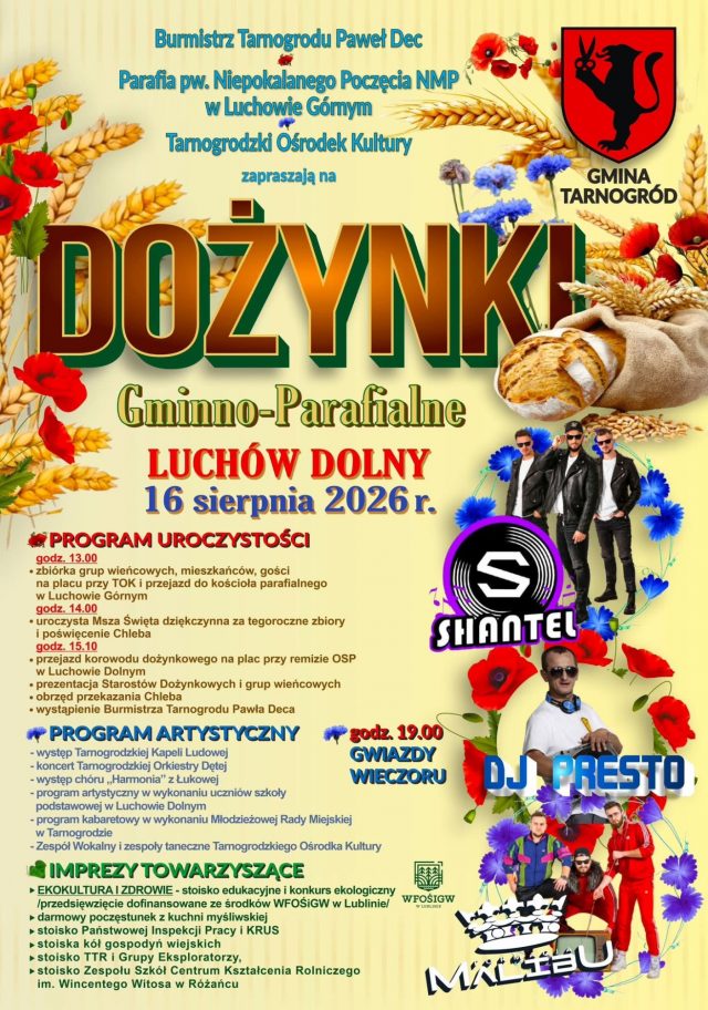 Plakat Dożynki Gminno-Parafialne w Luchowie Dolnym