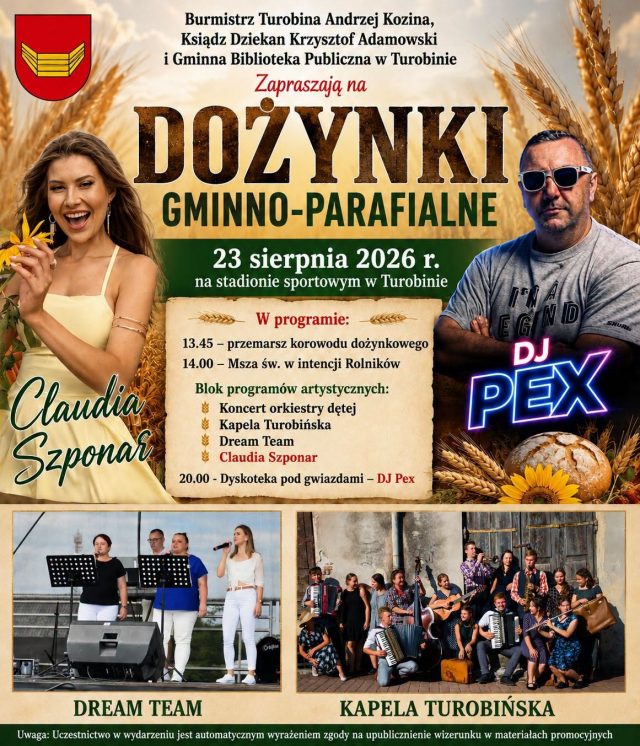 Plakat Dożynki Gminno-Parafialne w Turobinie