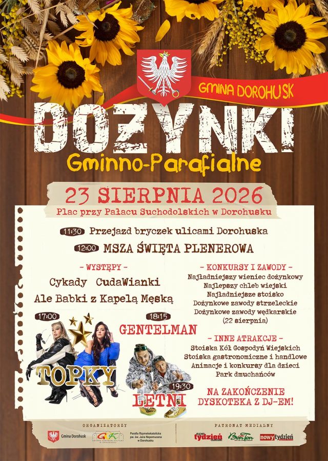 Plakat Dożynki Gminno-Parafialne w Dorohusku