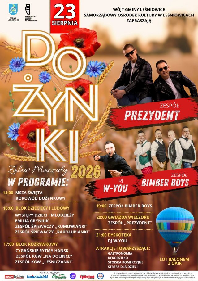 Plakat Dożynki Gminy Leśniowice