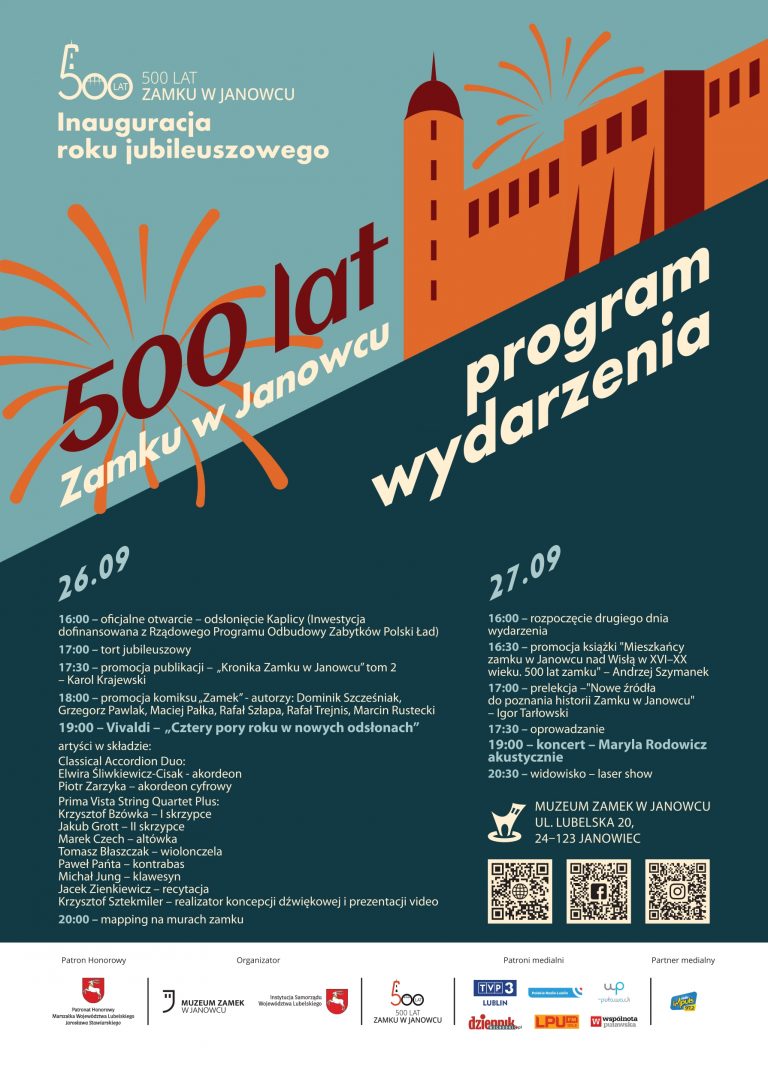Plakat Inauguracja Roku Jubileuszowego: 500 lat Zamku w Janowcu