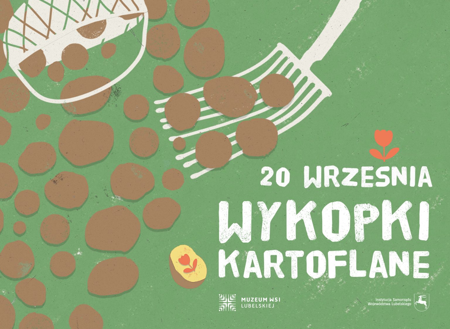 Plakat Wykopki kartoflane w Muzeum Wsi Lubelskiej